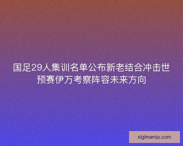 国足29人集训名单公布新老结合冲击世预赛伊万考察阵容未来方向